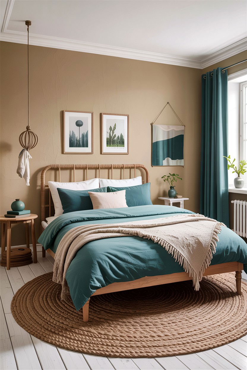 Teal And Beige Scandinavian Bedroom - 30 scandinavian teal bedroom ideas