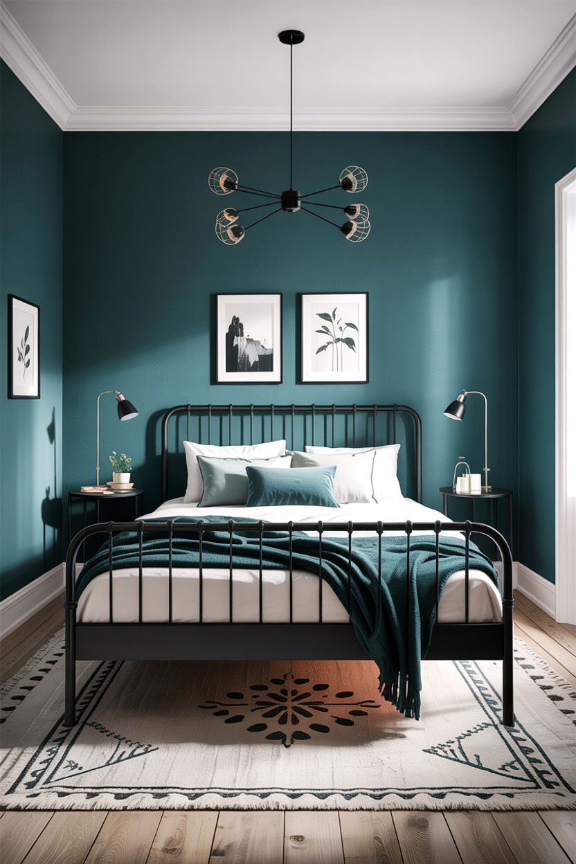 Teal And Black Scandinavian Bedroom - 30 scandinavian teal bedroom ideas