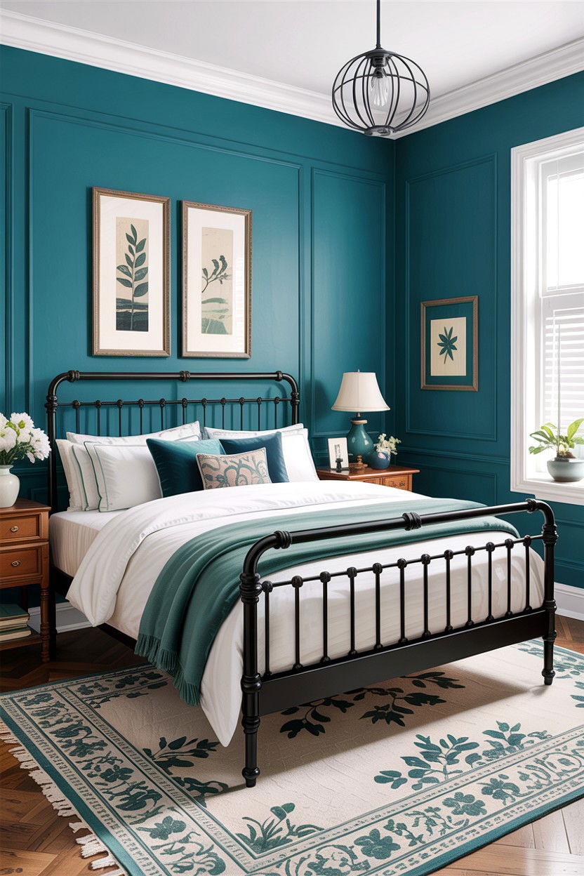 Teal And Black Traditional Style - 30 traditional teal bedroom ideas