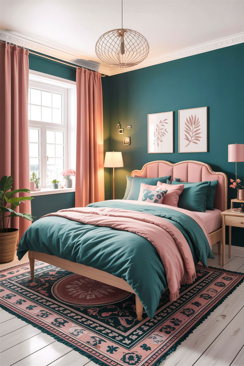 Teal And Blush Scandinavian Bedroom - 30 scandinavian teal bedroom ideas