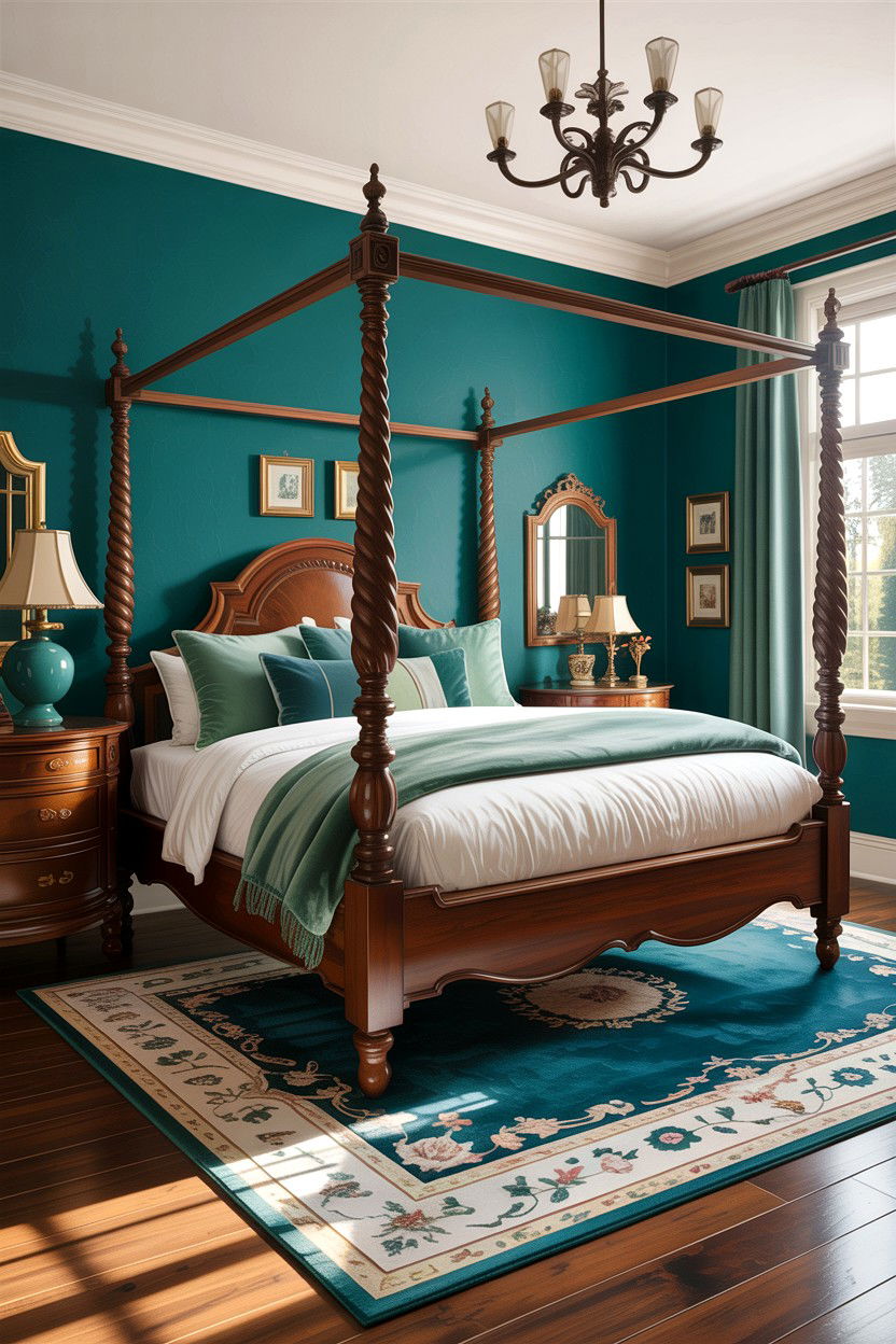 30 Traditional Teal Bedroom Ideas for Vibrant Luxury