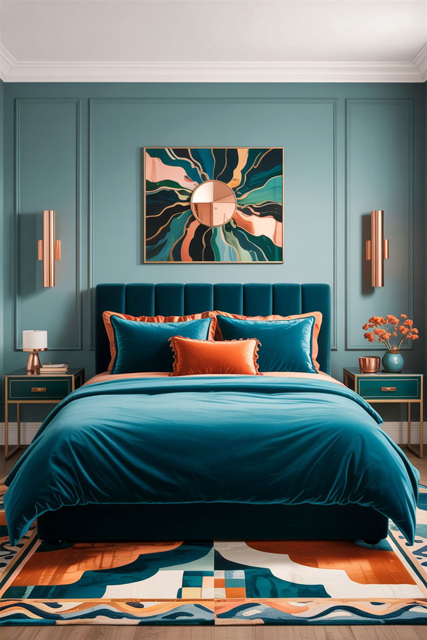 Teal And Copper Bedroom - 30 copper accent bedroom ideas
