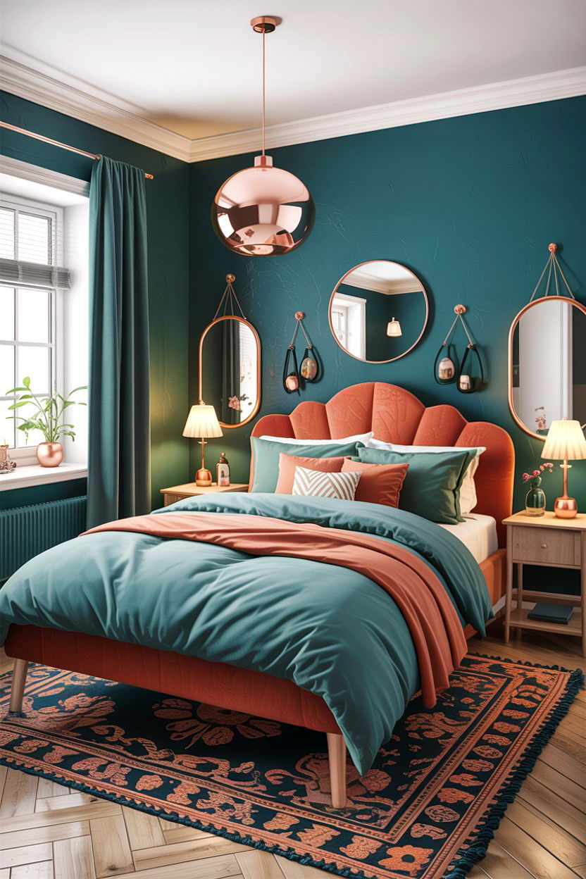 Teal And Copper Scandinavian Bedroom - 30 scandinavian teal bedroom ideas