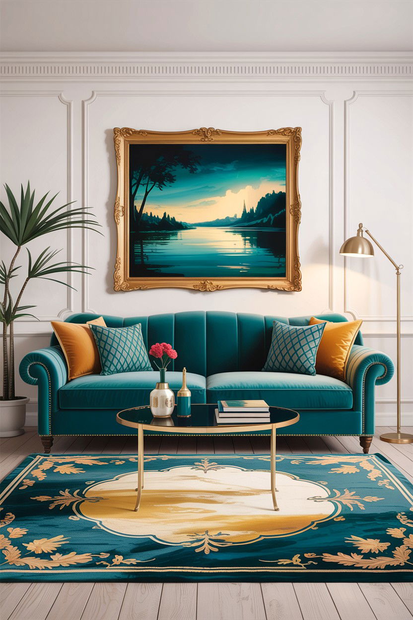 Teal And Gold Living Room Accents - 30 scandinavian teal living room ideas