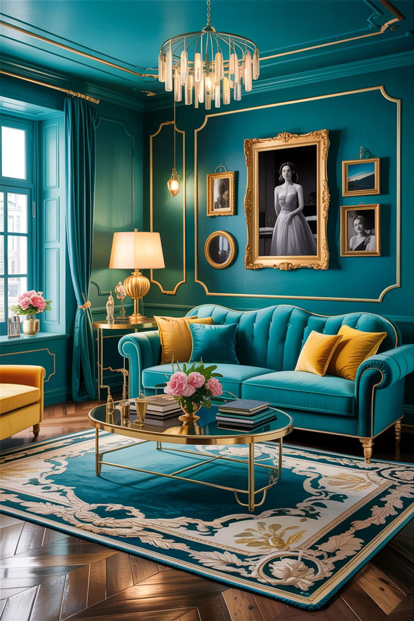 Teal And Gold Living Room - 30 teal living room design ideas