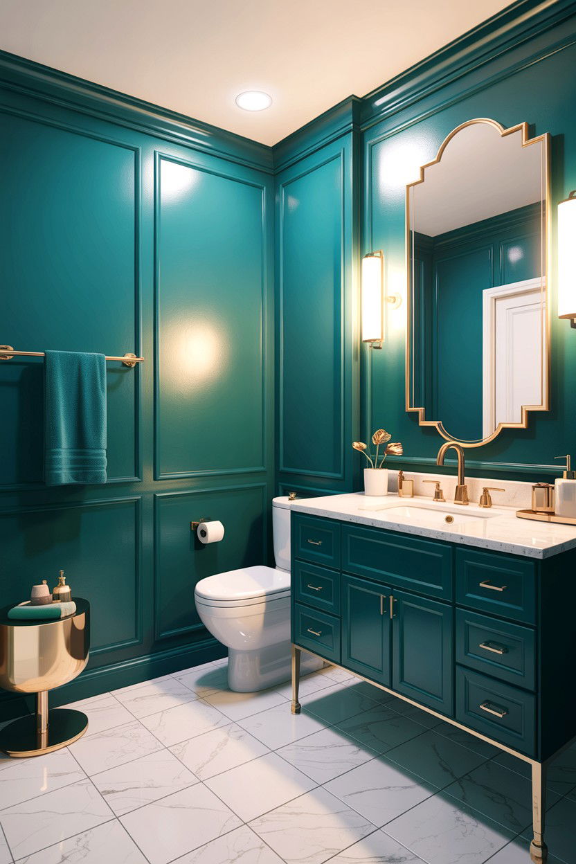 Teal And Gold Modern Bathroom - 30 teal bathroom design ideas