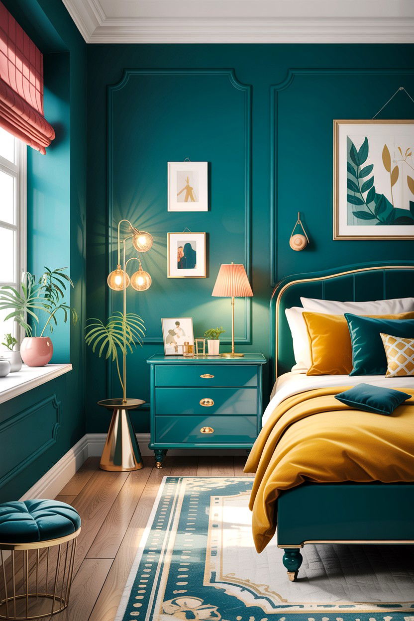 Teal And Gold Scandinavian Bedroom - 30 scandinavian teal bedroom ideas