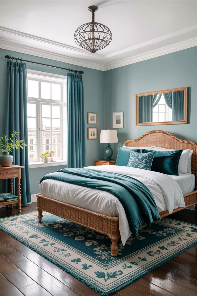 Teal And Gray Color Scheme - 30 traditional teal bedroom ideas