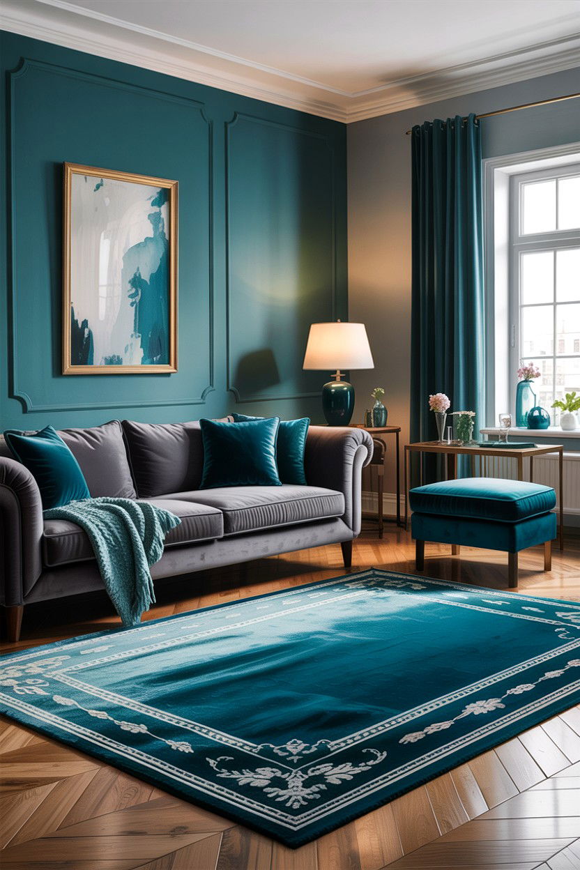 Teal And Grey Living Room - 30 teal living room design ideas