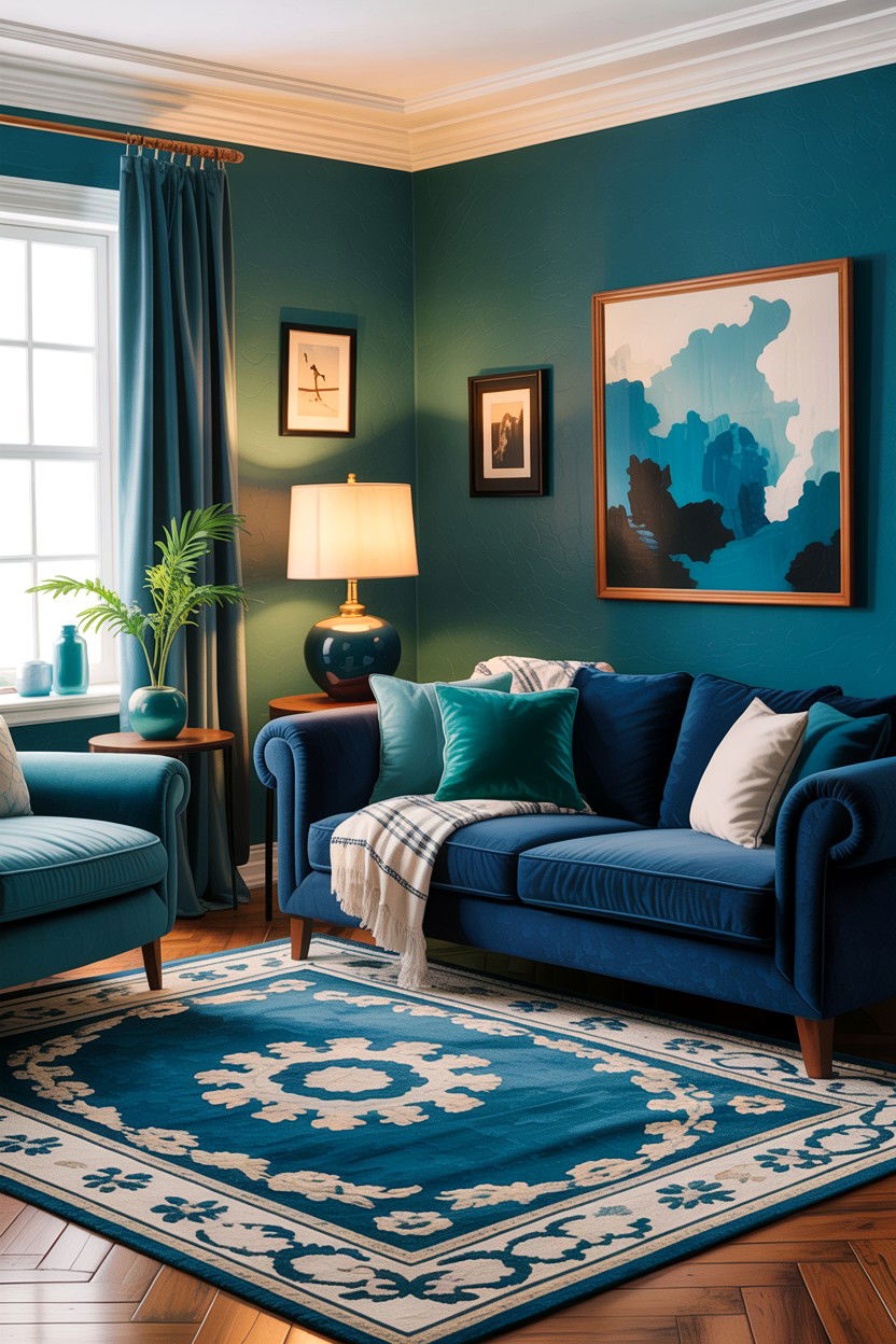 Teal And Navy Blue Living Room - 30 teal living room design ideas