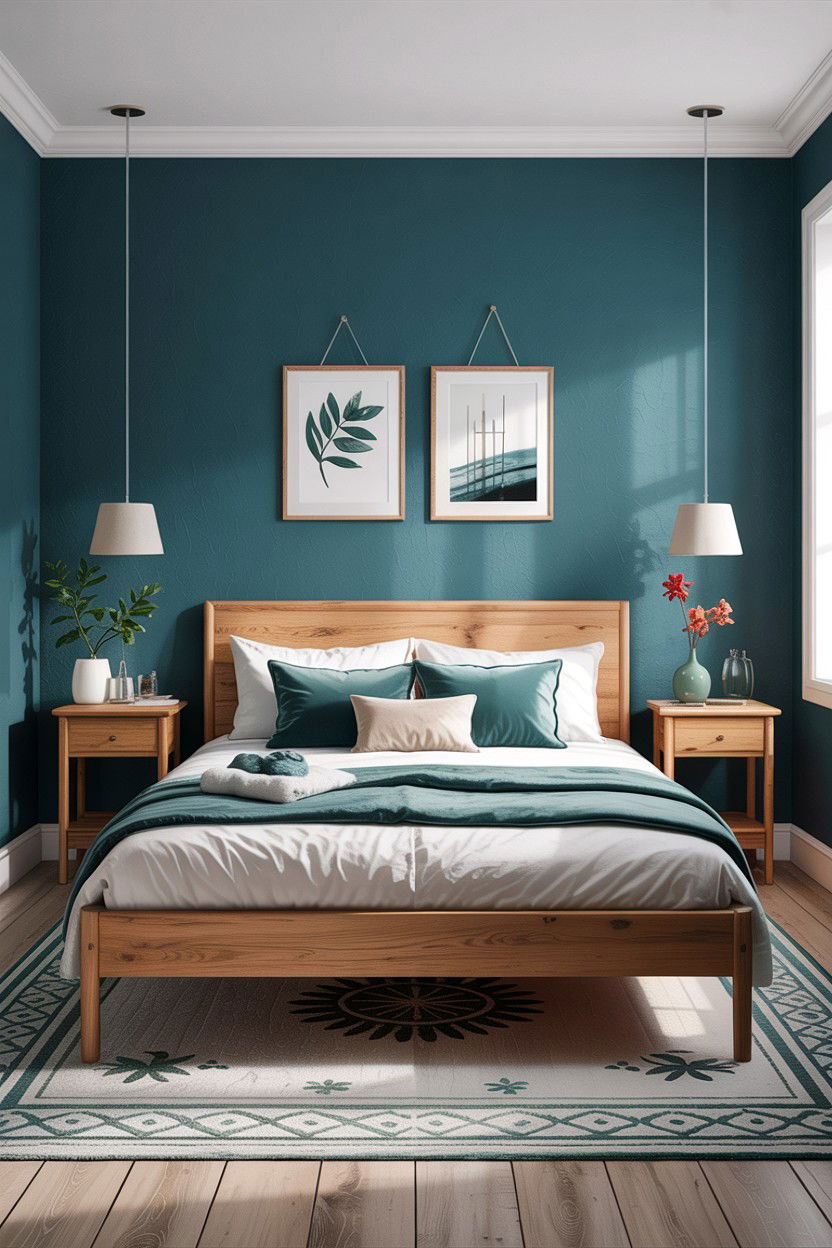 Teal And Oak Scandinavian Bedroom - 30 scandinavian teal bedroom ideas