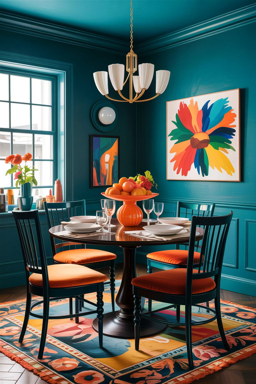 Teal And Orange Dining Room - 30 teal dining room decor ideas