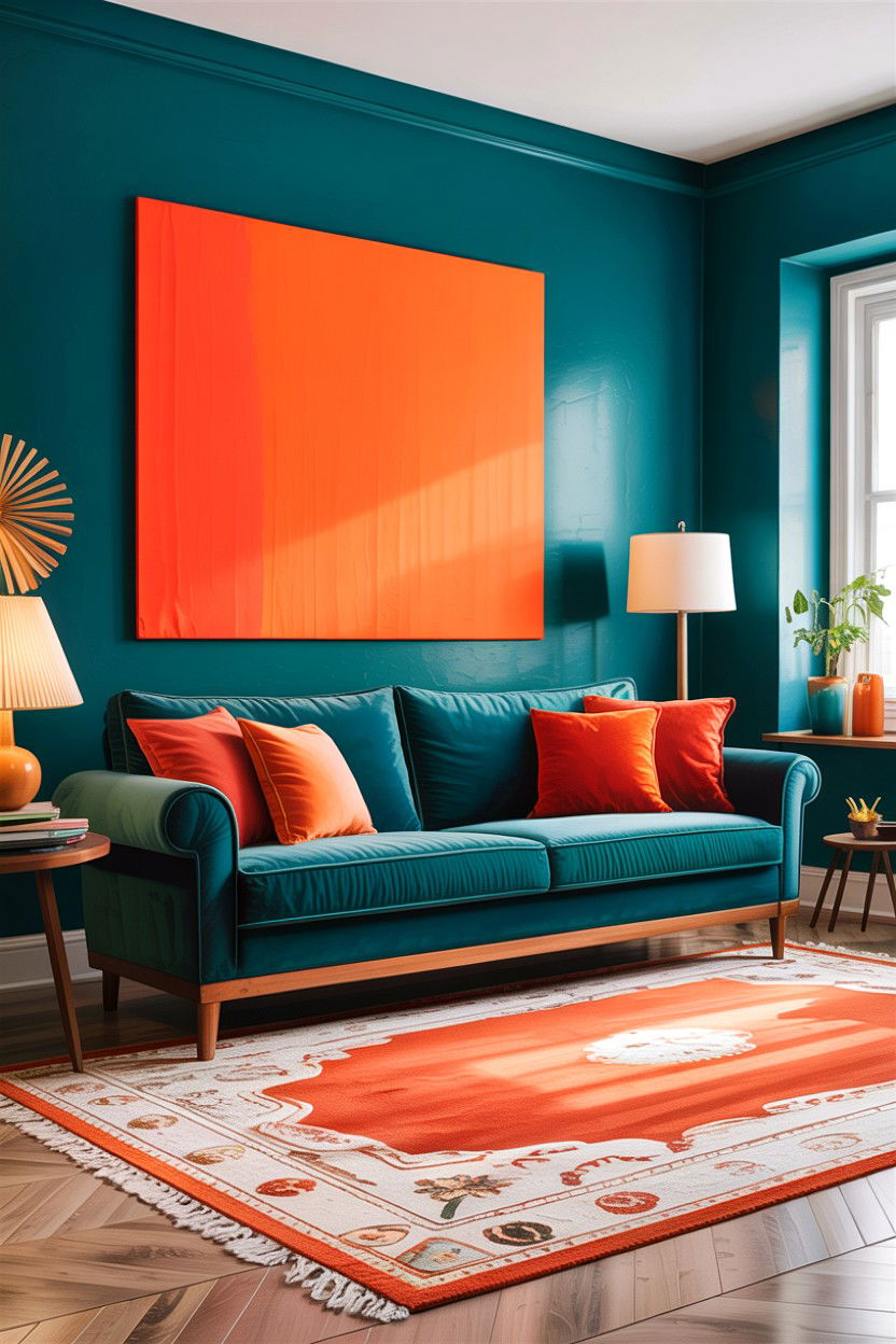 Teal And Orange Living Room - 30 teal living room design ideas