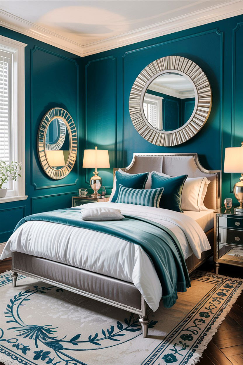 Teal And Silver Decor - 30 traditional teal bedroom ideas