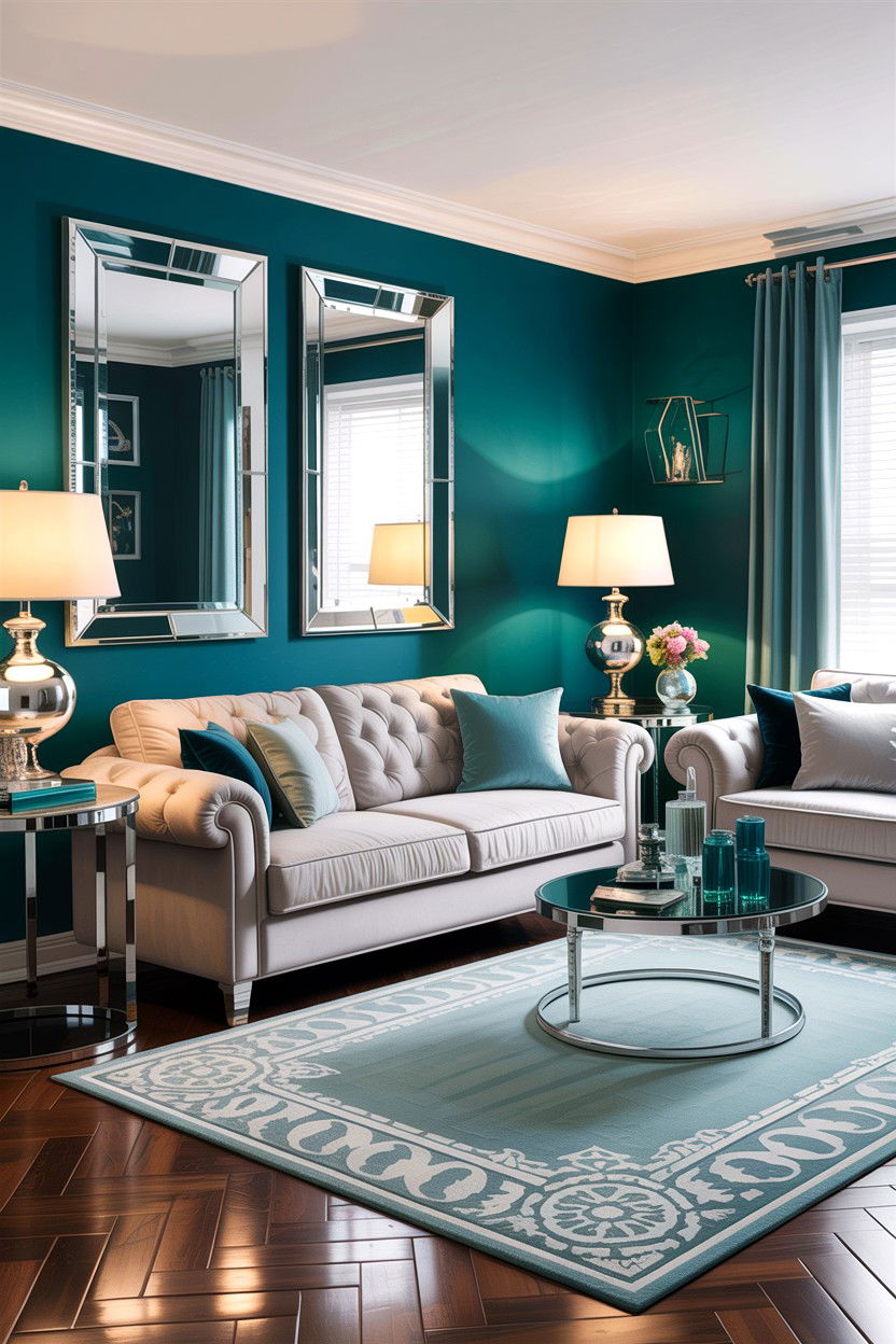 Teal And Silver Decor - 30 teal living room decor ideas
