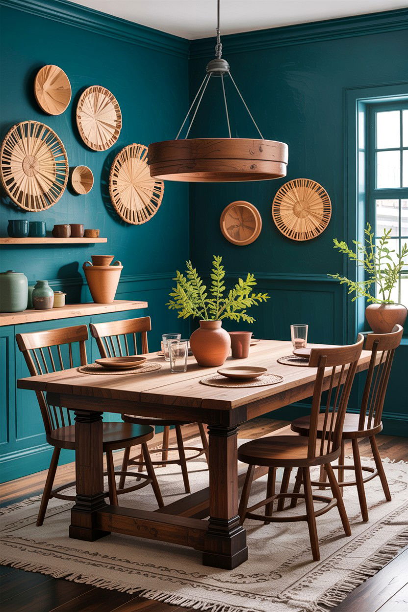 Teal And Wood Dining Room - 30 teal dining room decor ideas