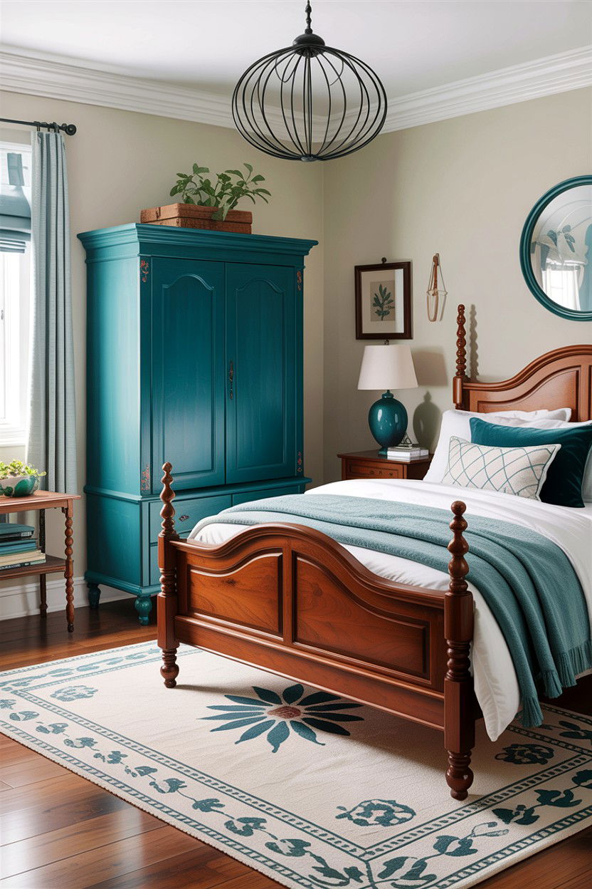 Teal And Wood Furniture - 30 traditional teal bedroom ideas