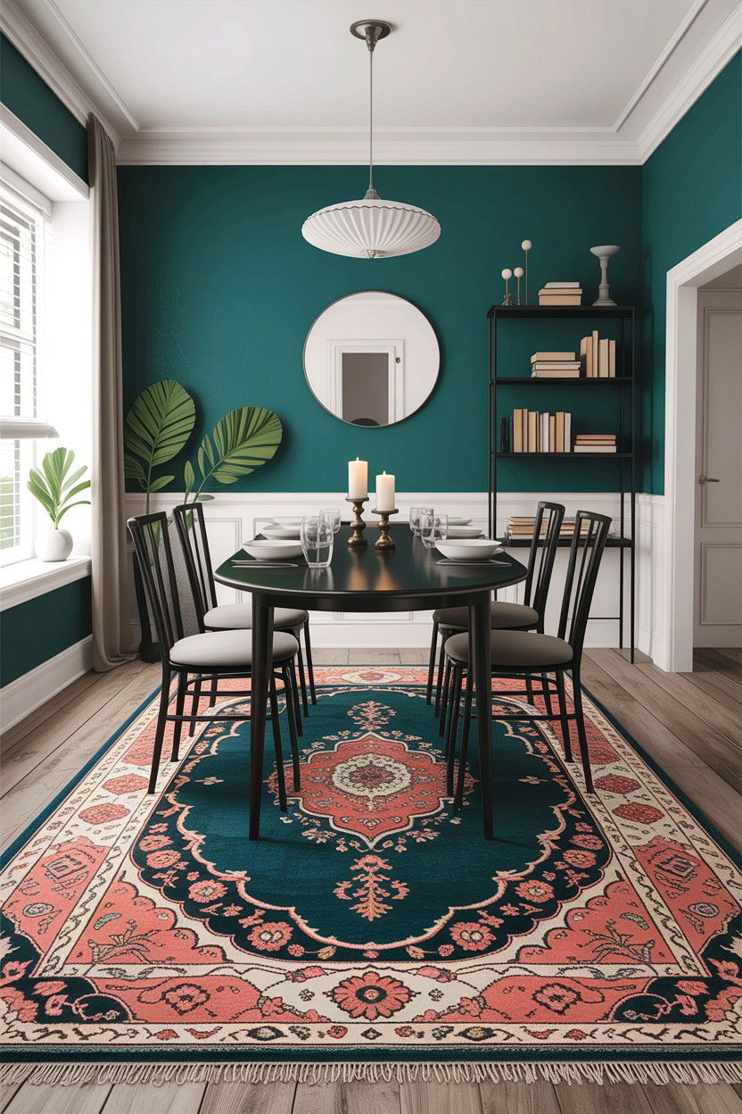 Teal Area Rug Dining Room - 30 teal dining room decor ideas