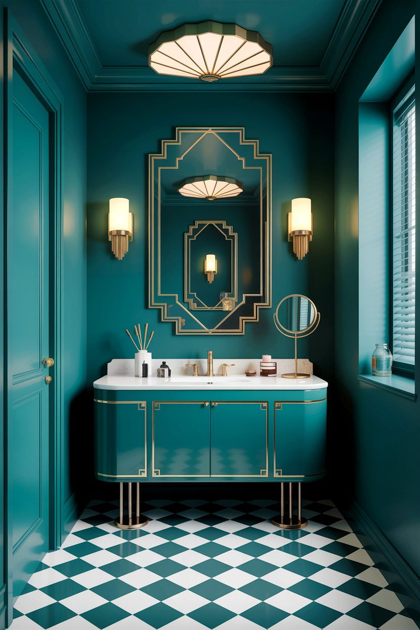 Teal Art Deco Bathroom - 30 teal bathroom decor ideas