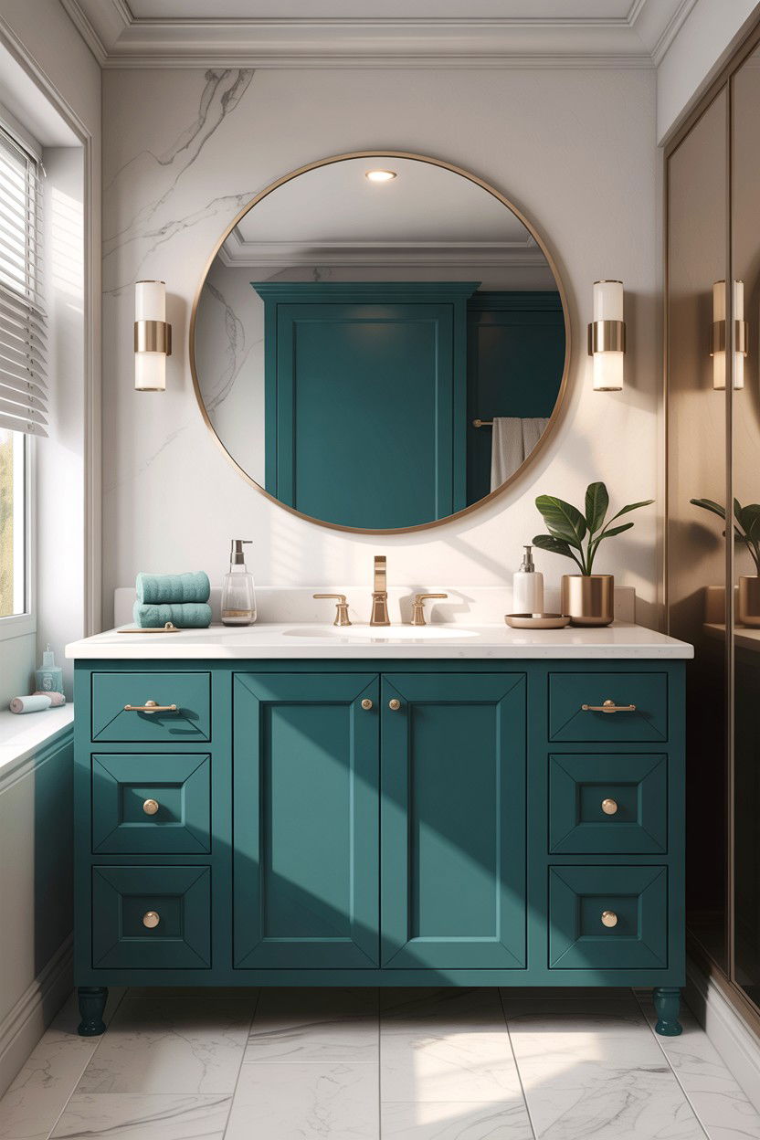 Teal Bathroom Vanity - 30 teal bathroom decor ideas