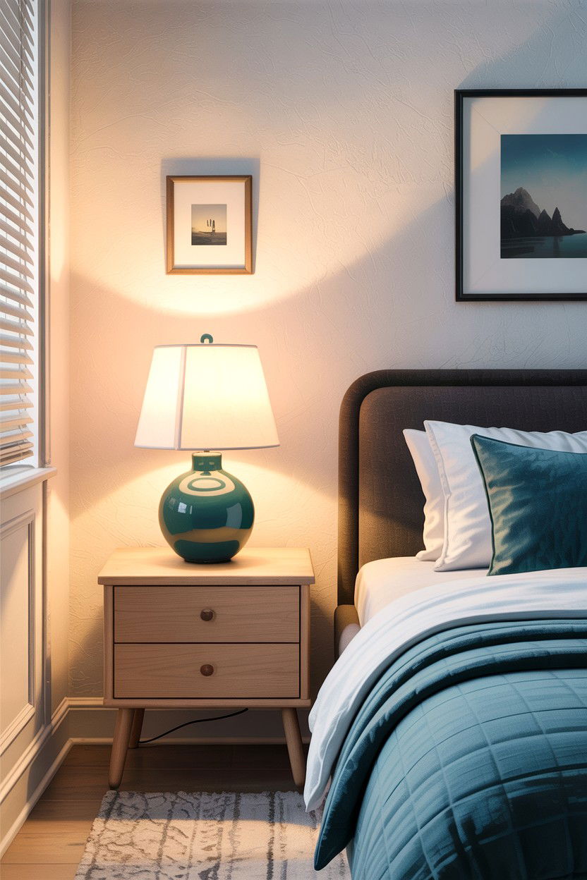 Teal Bedside Lamp Scandinavian Bedroom - 30 scandinavian teal bedroom ideas