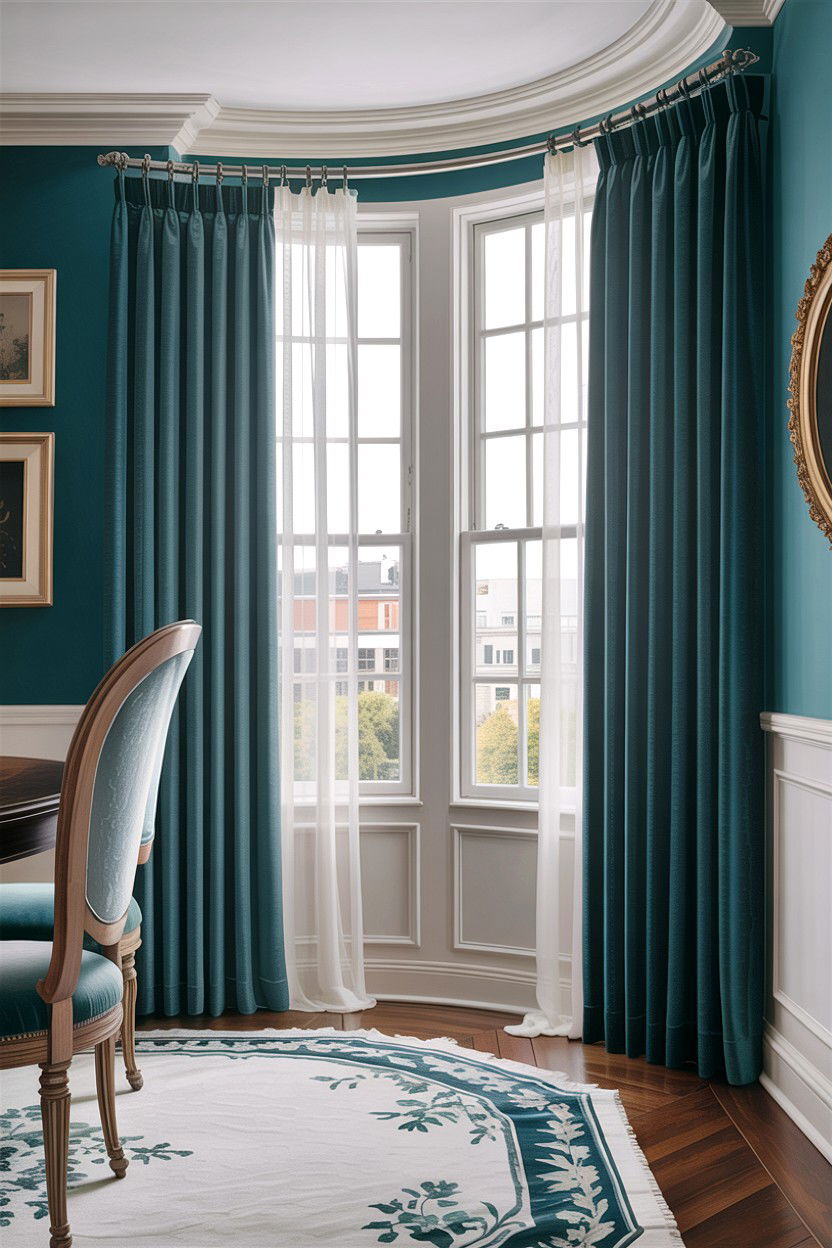 Teal Curtains Dining Room - 30 teal dining room decor ideas