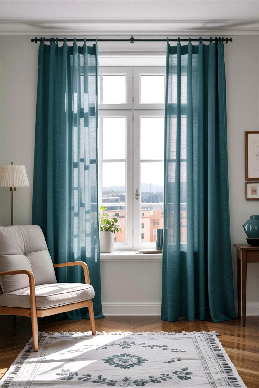Teal Curtains For Living Room - 30 scandinavian teal living room ideas