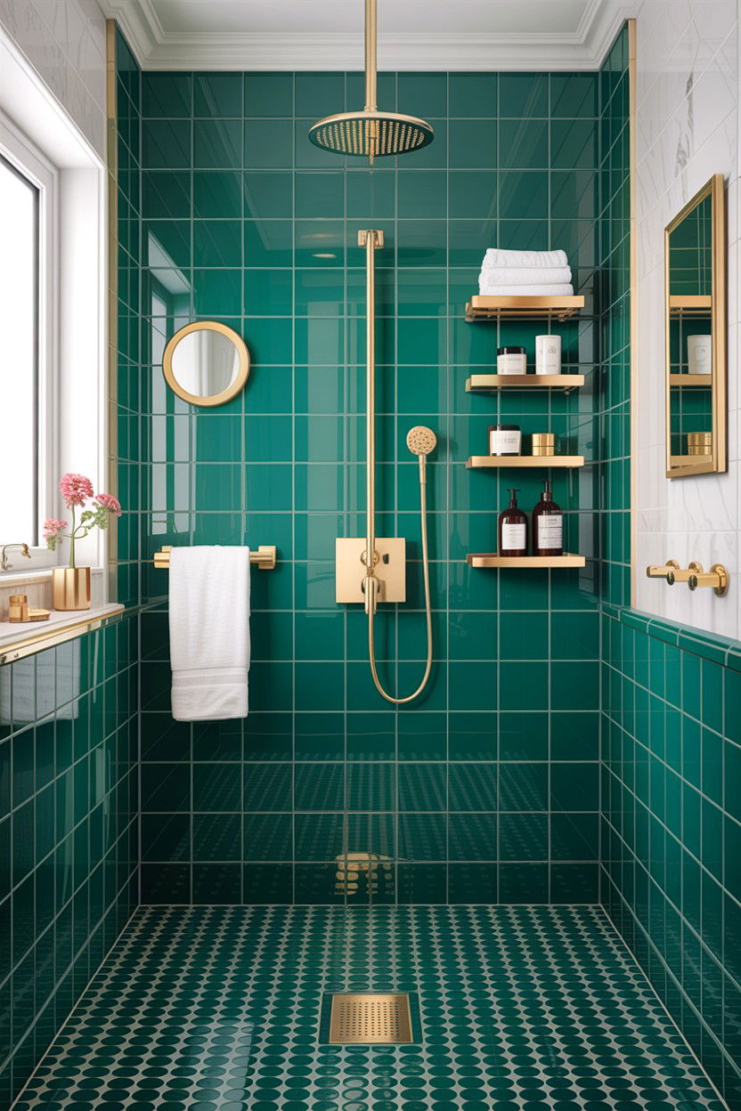 Teal Green Bathroom - 30 green and gold bathroom ideas