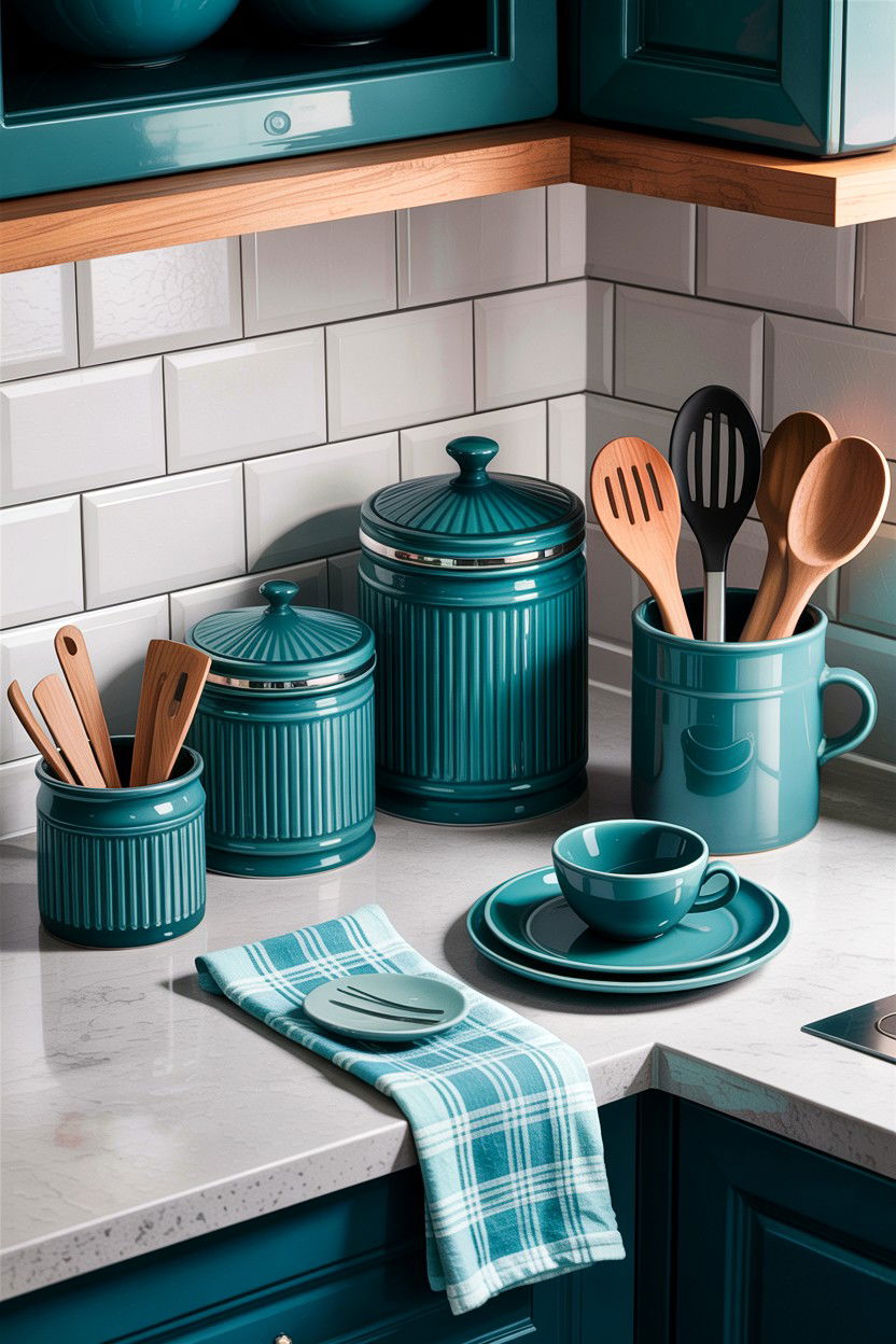 Teal Kitchen Accessories - 30 teal kitchen decor ideas
