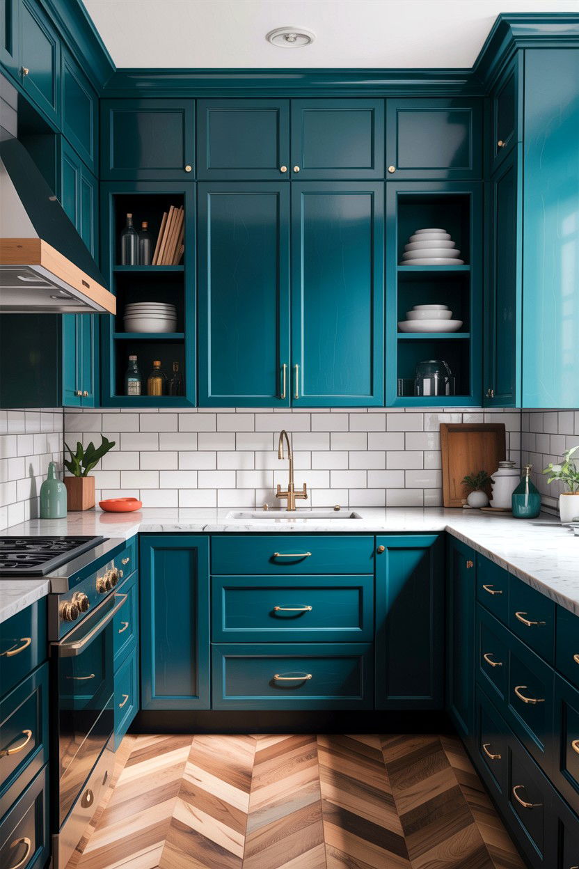 Teal Kitchen Cabinets - 30 teal kitchen decor ideas