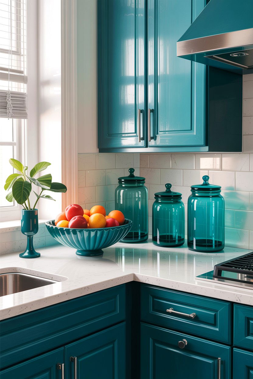 Teal Kitchen Countertop Decor - 30 teal kitchen decor ideas
