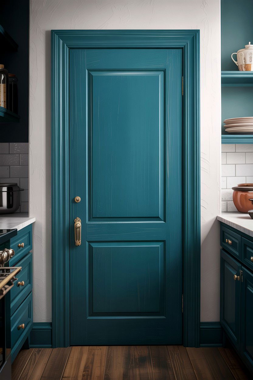 Teal Kitchen Pantry Door - 30 teal kitchen decor ideas