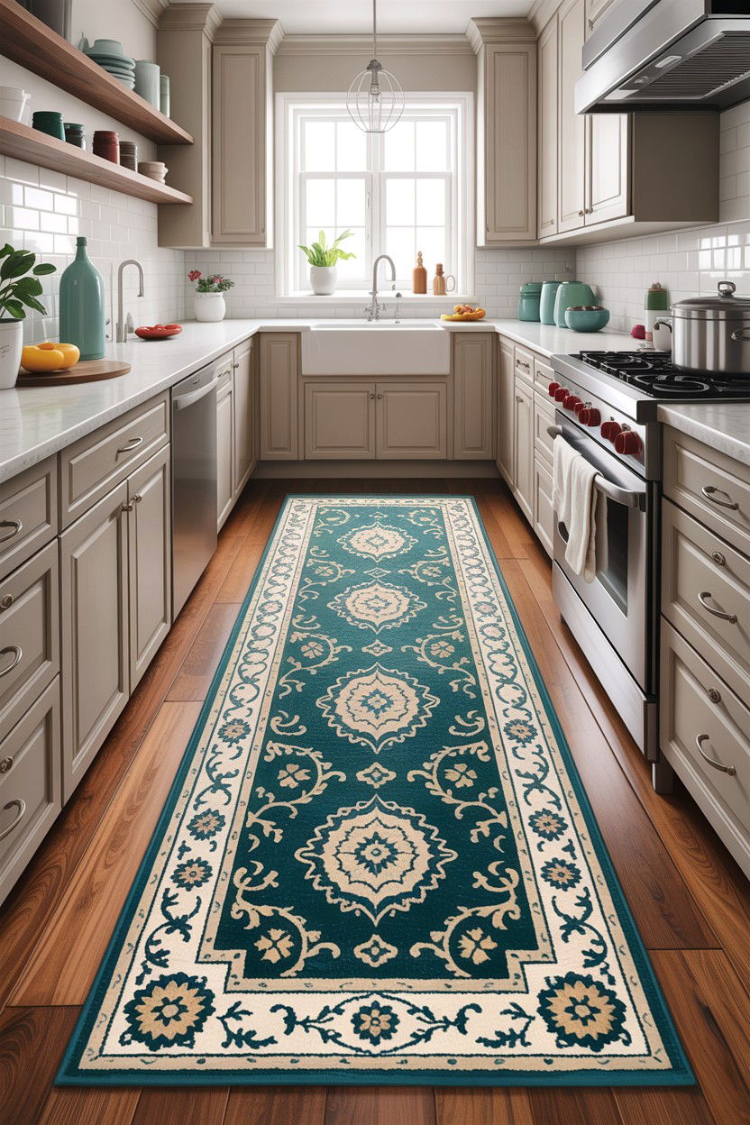 Teal Kitchen Rug - 30 teal kitchen decor ideas