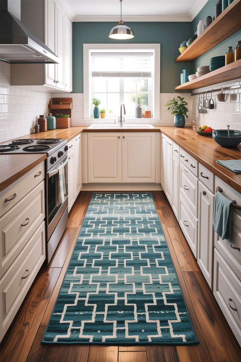 Teal Kitchen Runner Rug - 30 teal kitchen decor ideas