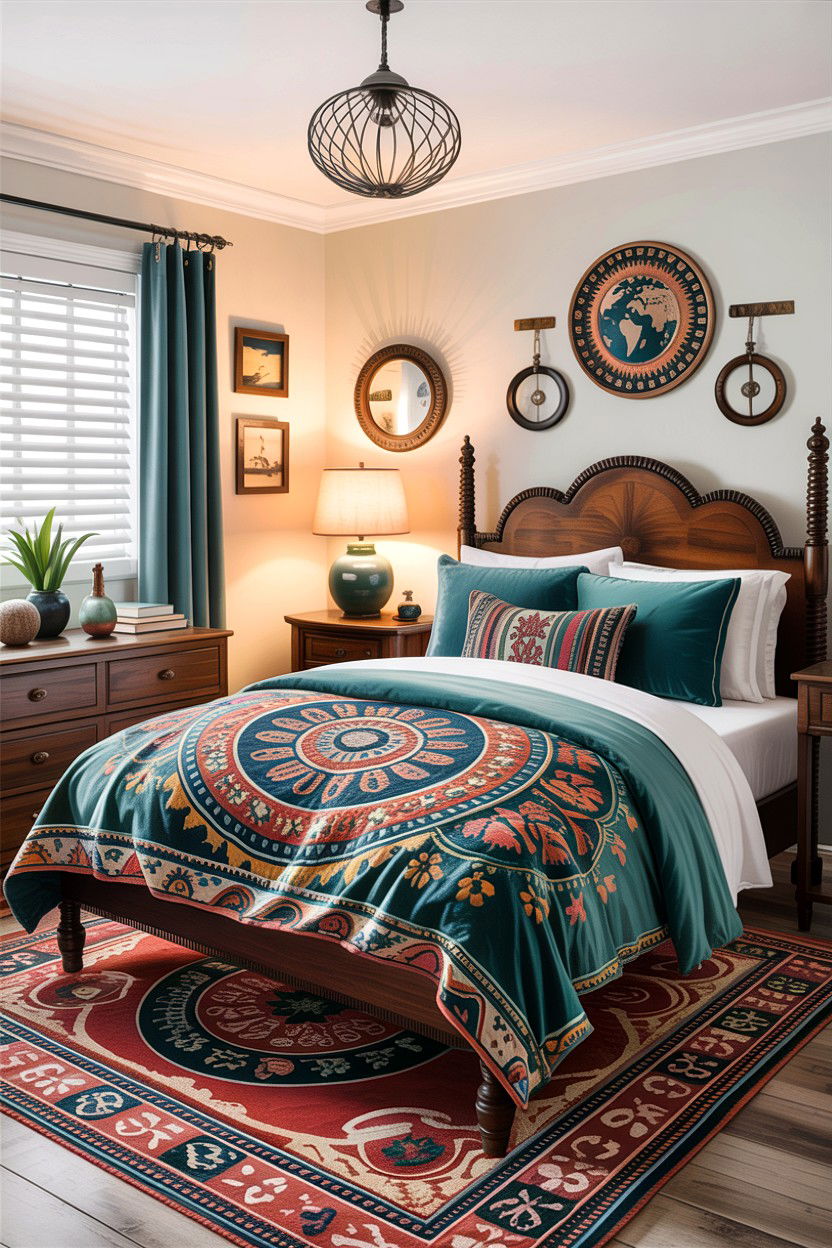 Teal Medallion Bedspread - 30 bedroom bedspreads