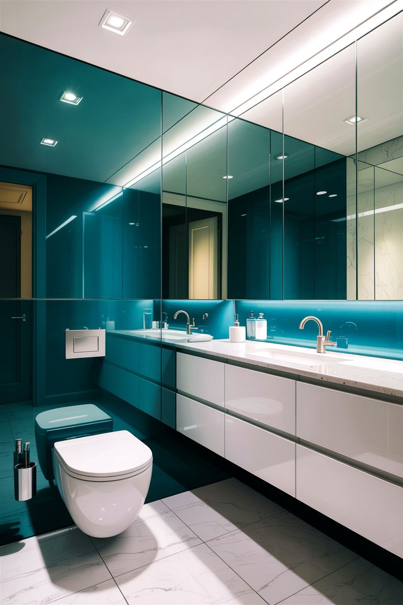 Teal Minimalist Bathroom - 30 teal bathroom decor ideas