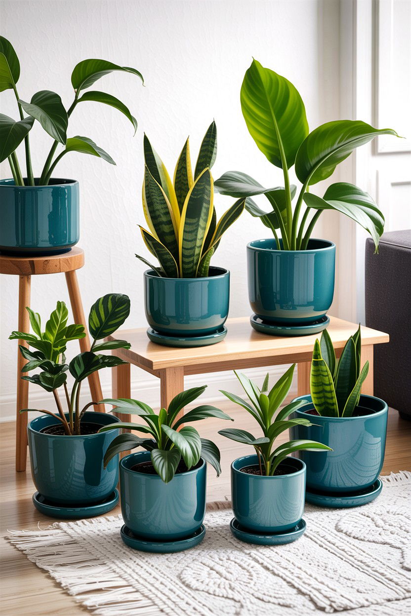 Teal Plant Pots Living Room - 30 scandinavian teal living room ideas