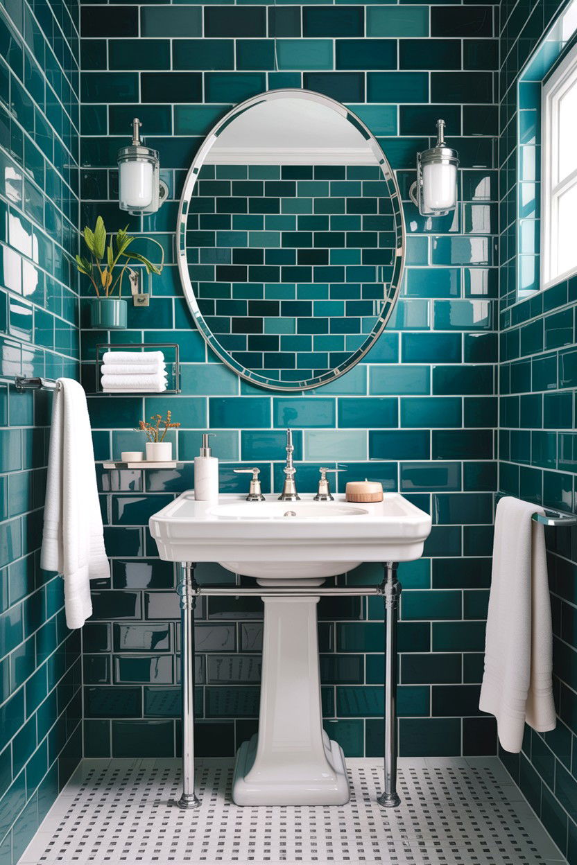 Teal Subway Tile Bathroom - 30 teal bathroom design ideas