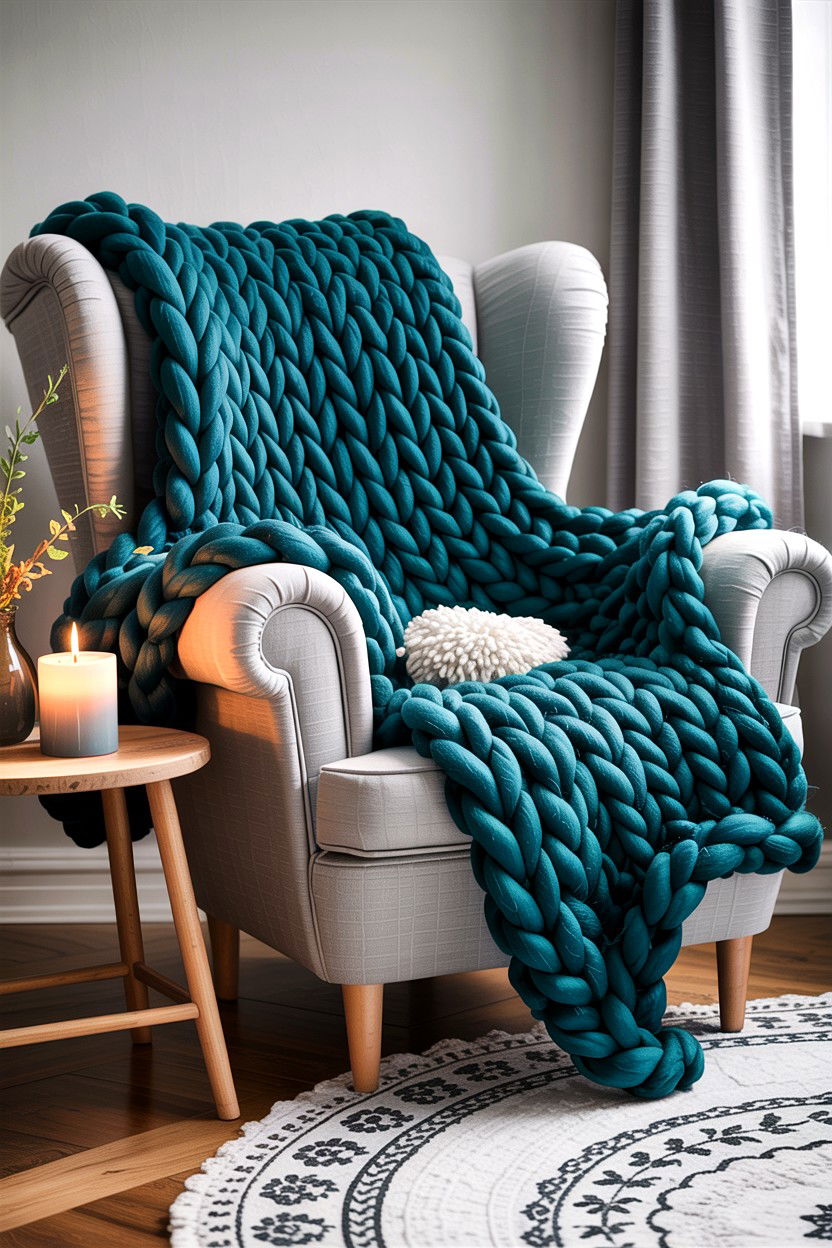 Teal Throw Blankets Scandi Style - 30 scandinavian teal living room ideas