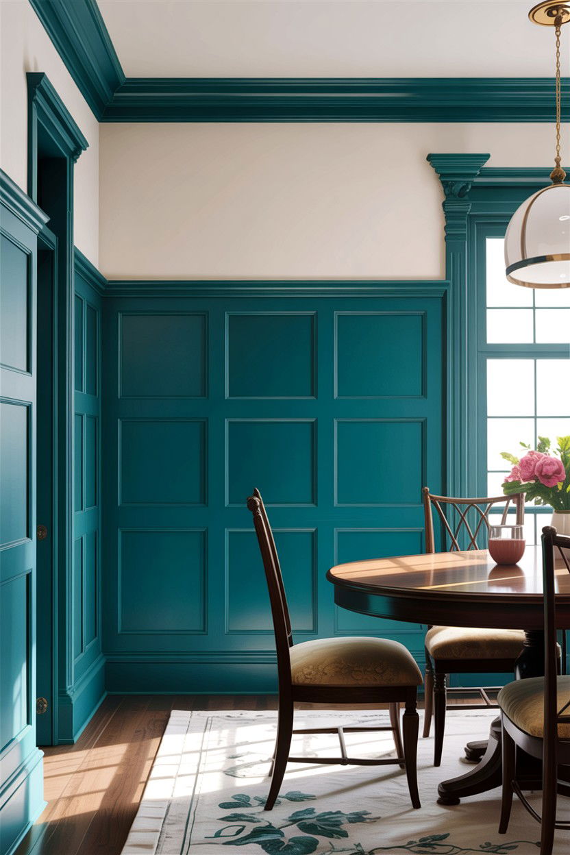 Teal Wainscoting Dining Room - 30 teal dining room decor ideas