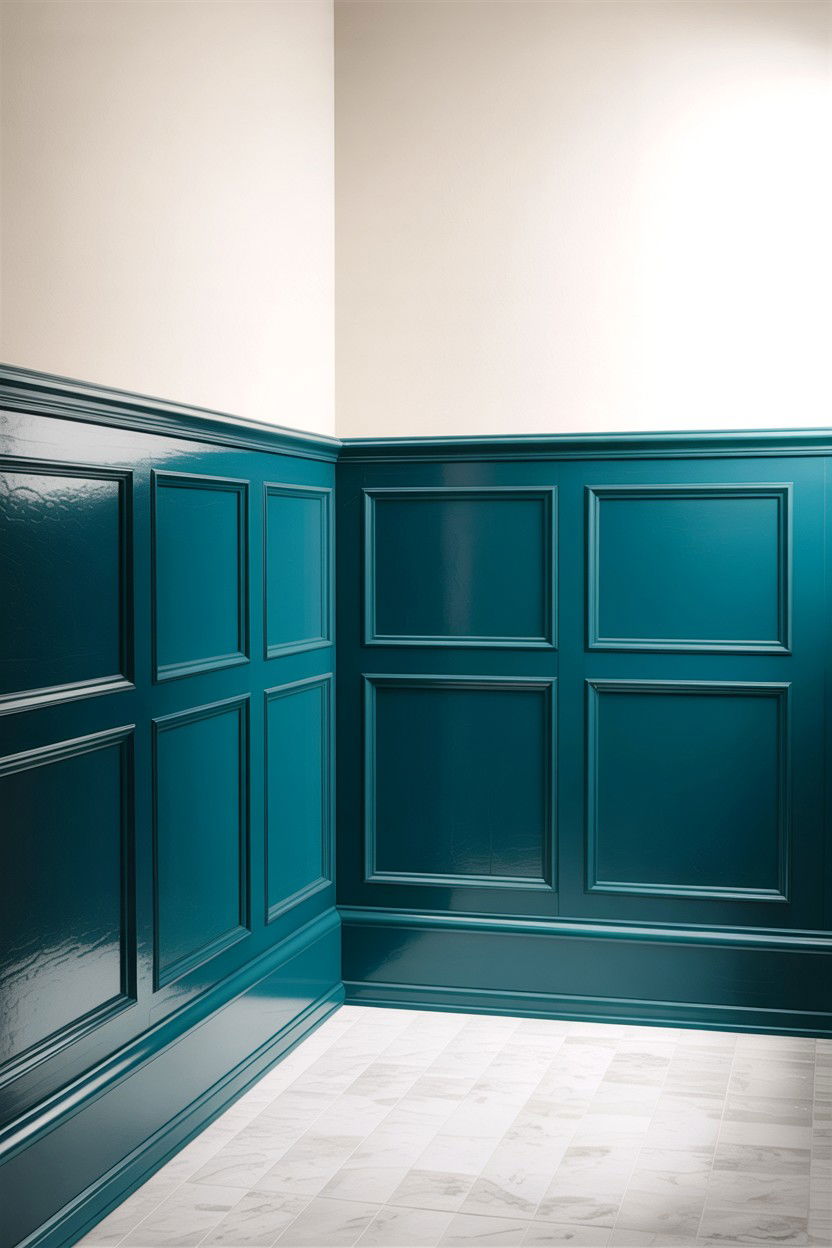Teal Wainscoting - 30 teal bathroom decor ideas