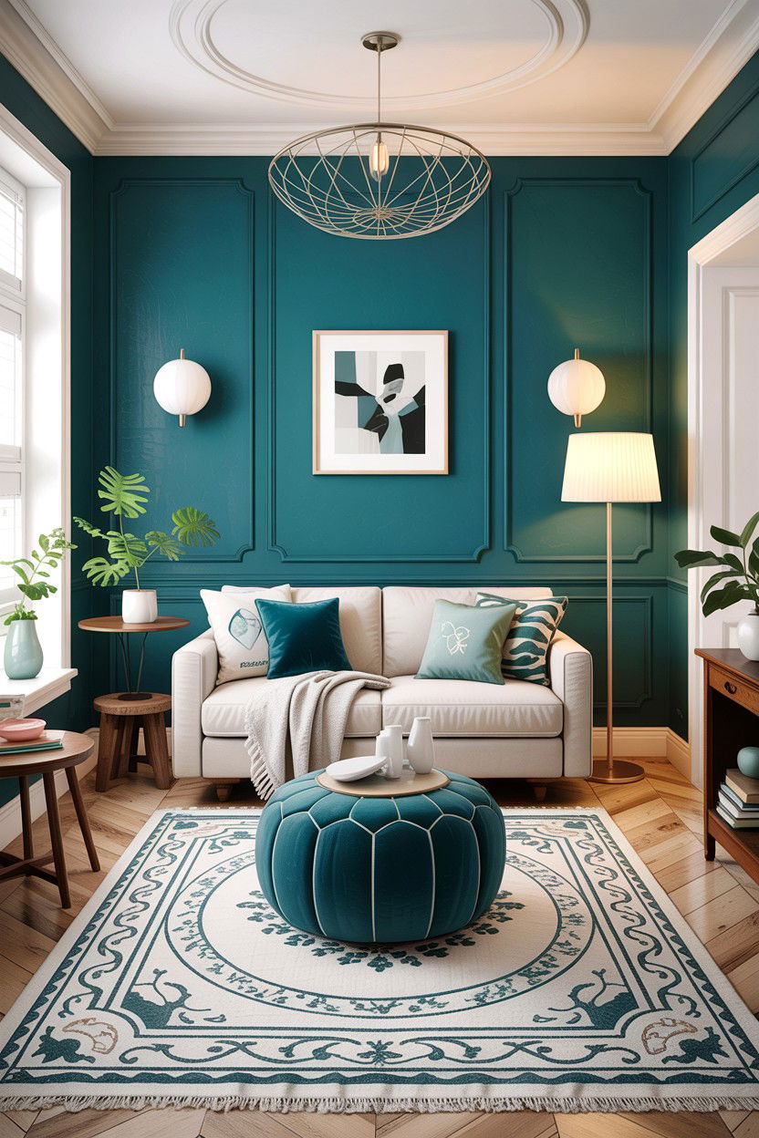 Teal White Small Living Room - 30 teal and white living room ideas