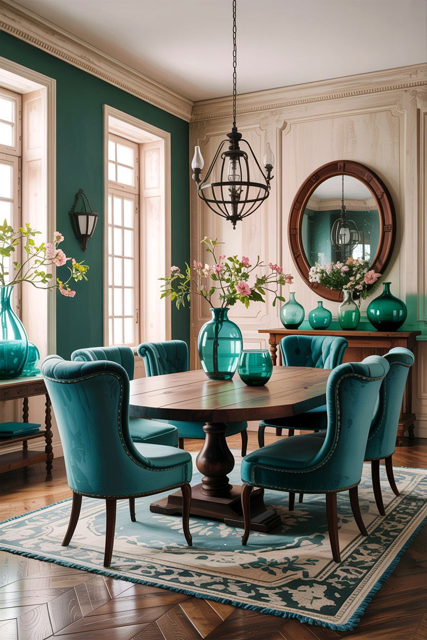 Teal and cream rustic space - 30 rustic teal living room ideas