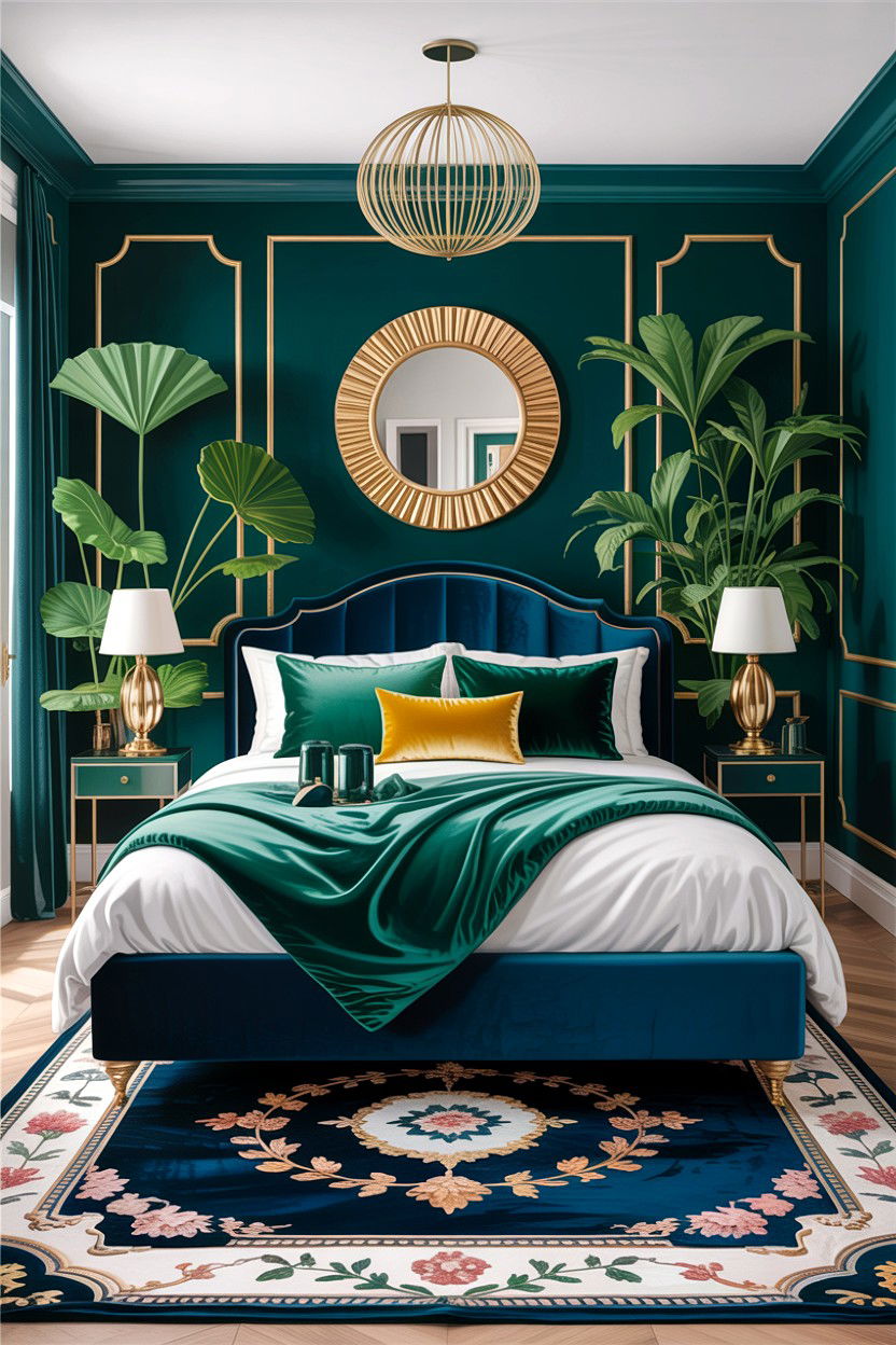 Teal and emerald green bedroom - 30 teal bedroom decor ideas
