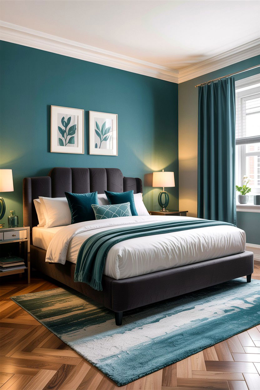 Teal and grey bedroom - 30 teal bedroom decor ideas