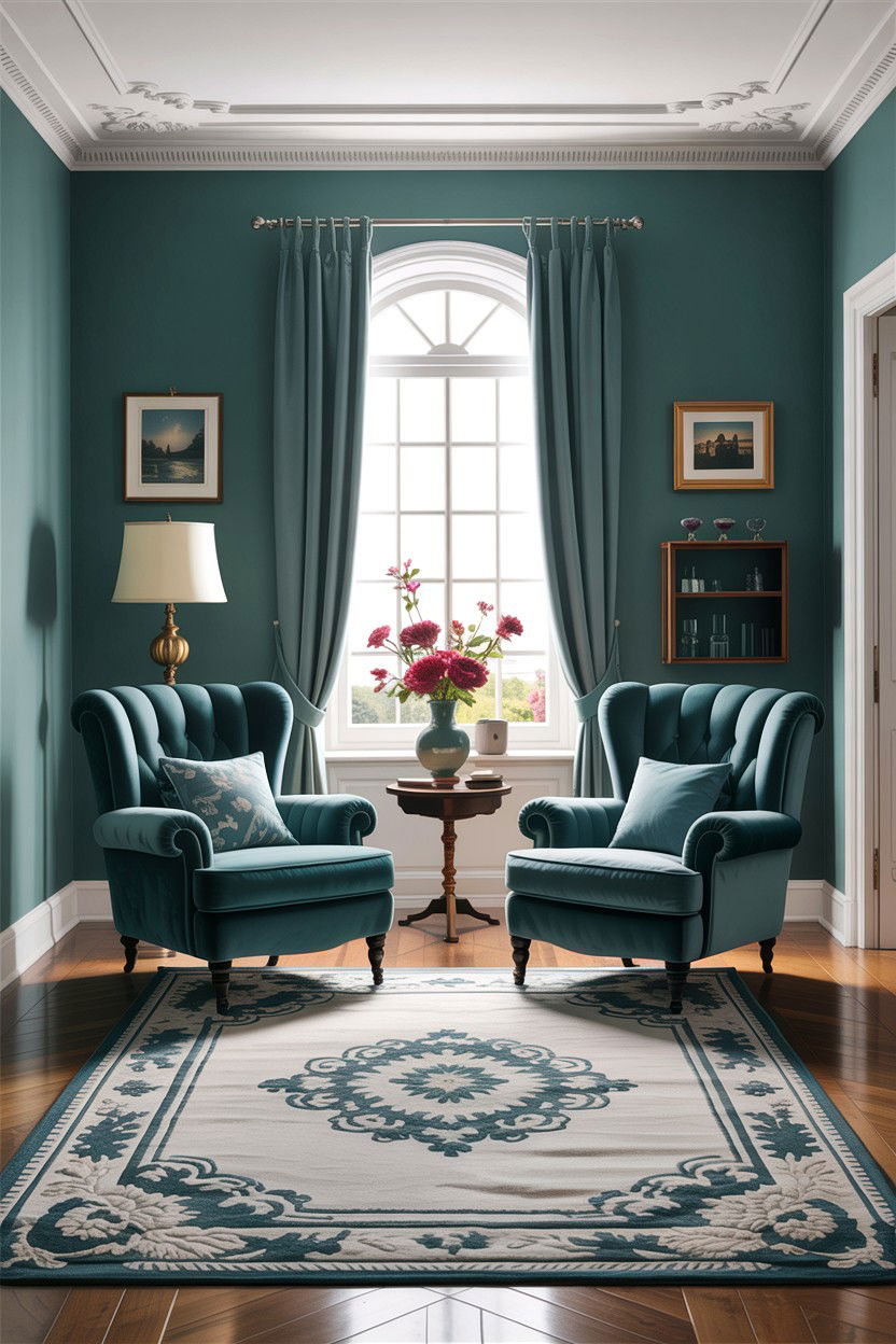 Teal and grey living room - 30 traditional teal living room ideas