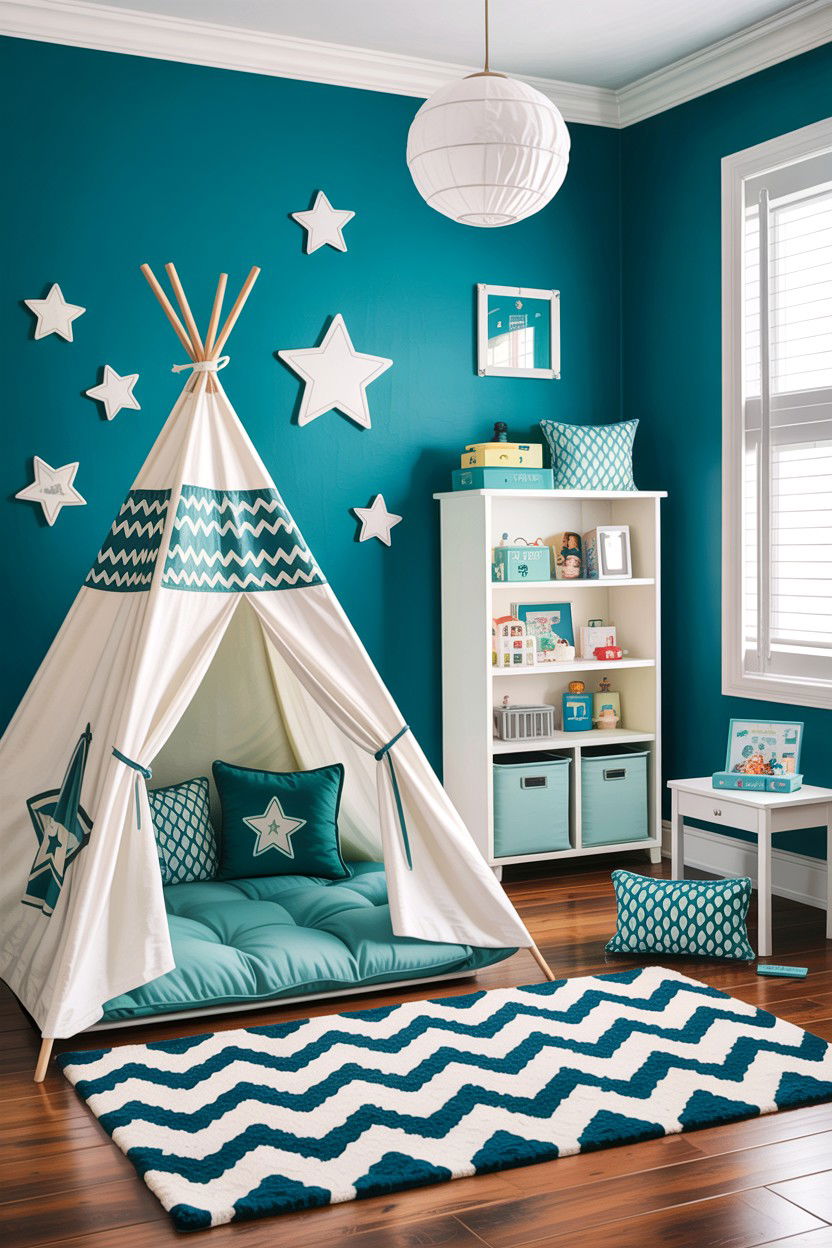 Teal and white kids bedroom - 30 teal and white bedroom ideas
