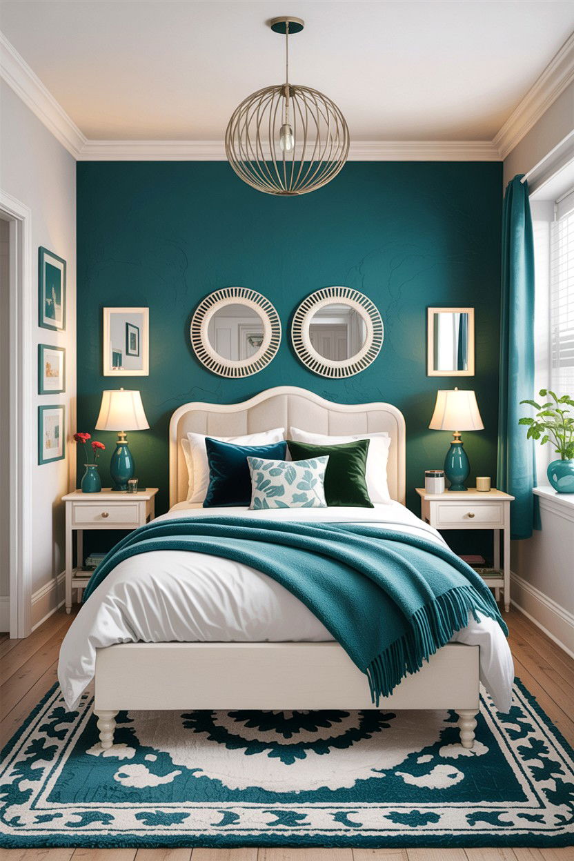 Teal and white small bedroom - 30 teal and white bedroom ideas