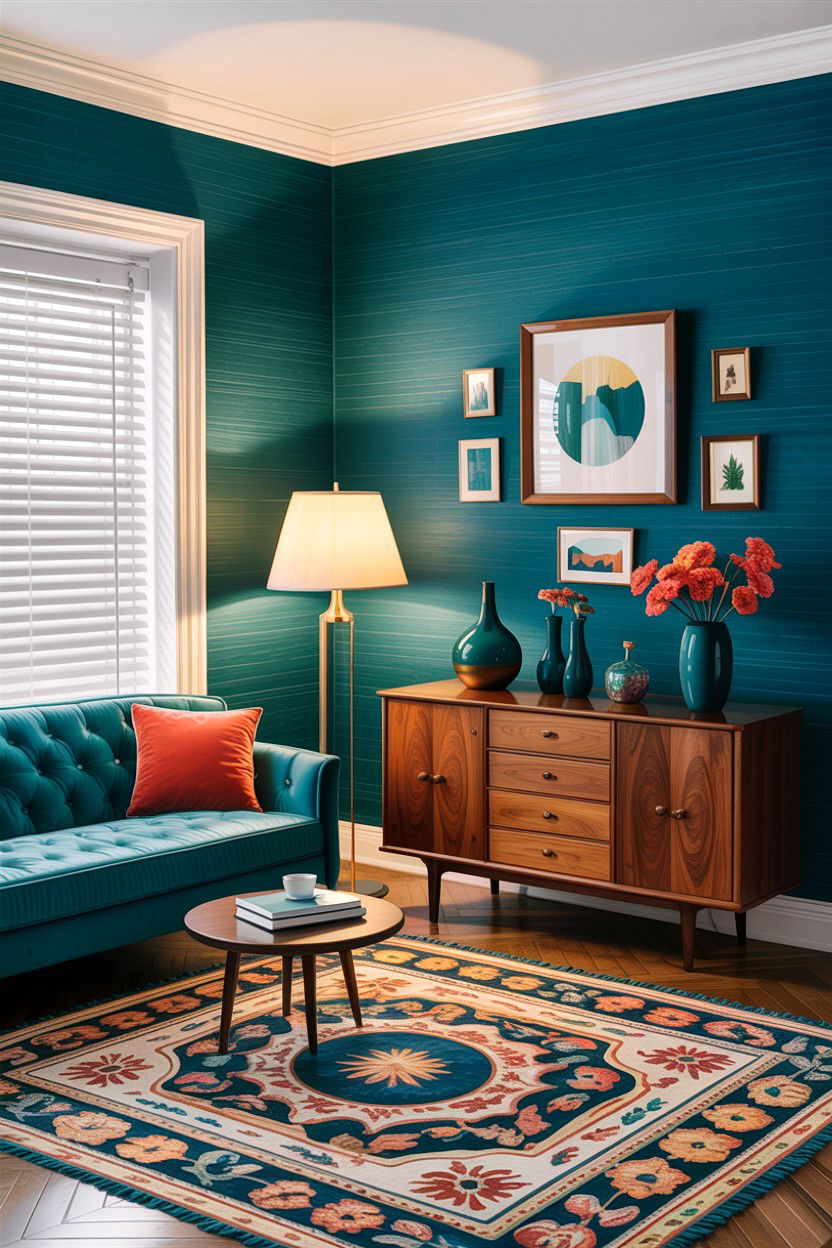 Teal grasscloth wallpaper - 30 living room grasscloth wallpapers