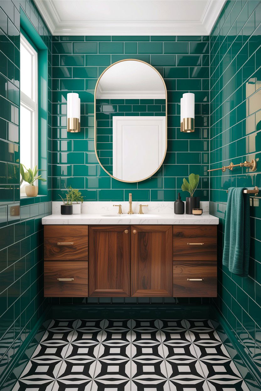 Teal green bathroom - 30 green bathroom design ideas